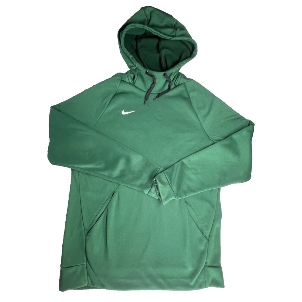 Nike Mens Green Pullover Hoodie Sweatshirt Graphic Swoosh Kangaroo Pocket Size M